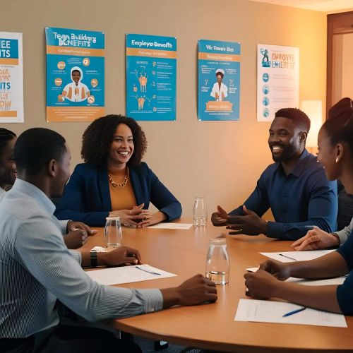 Managers discussing employee benefits in kenya